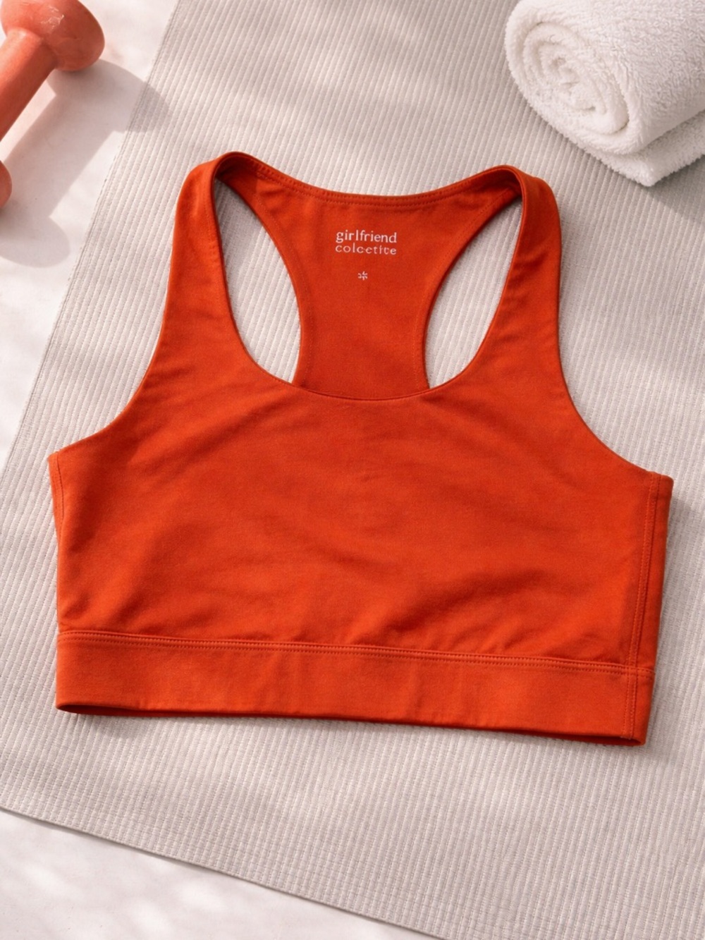 Girlfriend Collective Paloma Sports Bra Medium Burnt Rust Orange